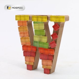 SPAHK96-Handmade DIY mosaic development intellectual wooden alphabet model crafts material package