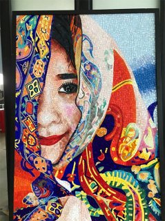 SPAHK80-Handmade DIY art mosaic character mural picture frame crafts