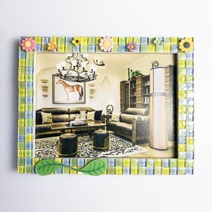 SPAHK67-Handmade DIY mosaic wooden picture frame crafts material package