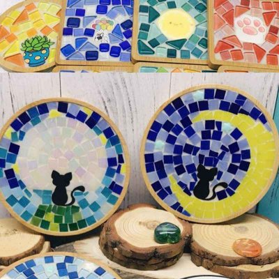 SPAHK60-Handmade DIY mosaic bamboo coaster crafts material package