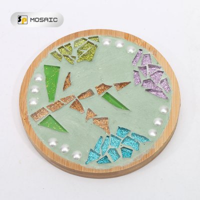 SPAHK15-Handmade DIY mosaic parent-child activity bamboo coaster crafts material package
