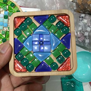 SPAHK8-handmade DIY mosaic development intellectual bamboo coaster material package