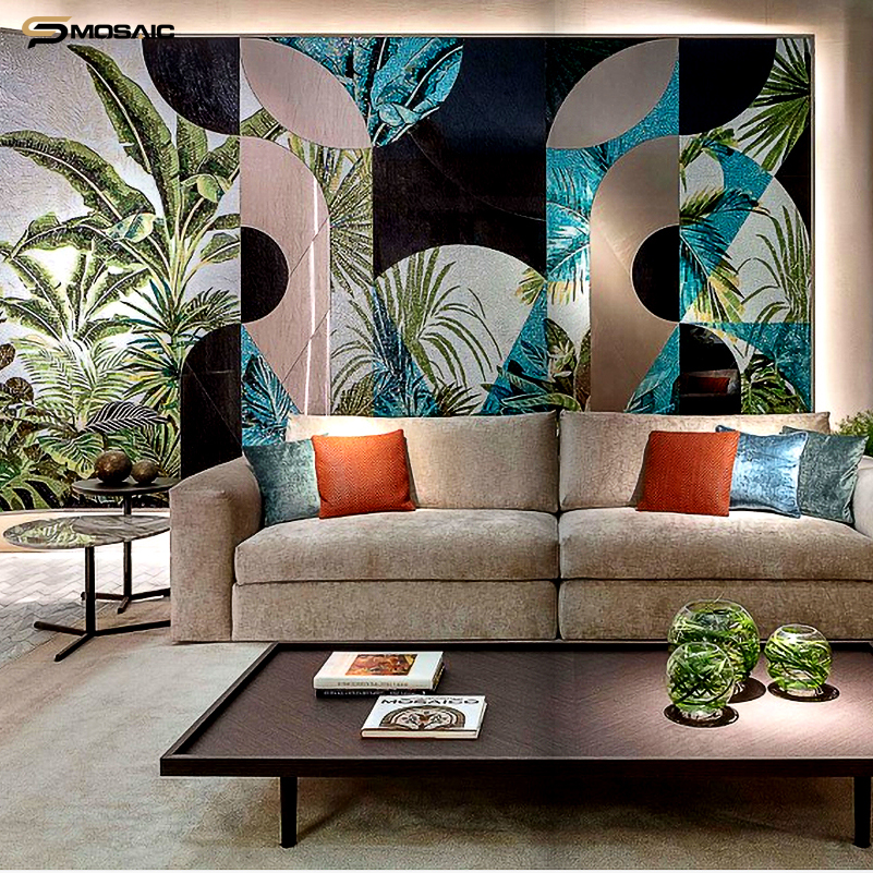 Sp mosaic Flower mosaic tile cut DIY mosaic living room