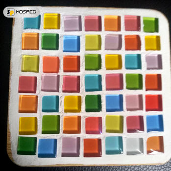 Adult Hobby Bamboo Tray Mosaic Diy Colorful Coaster Mosaic Coaster Base Glass Mosaic Crafts Kit