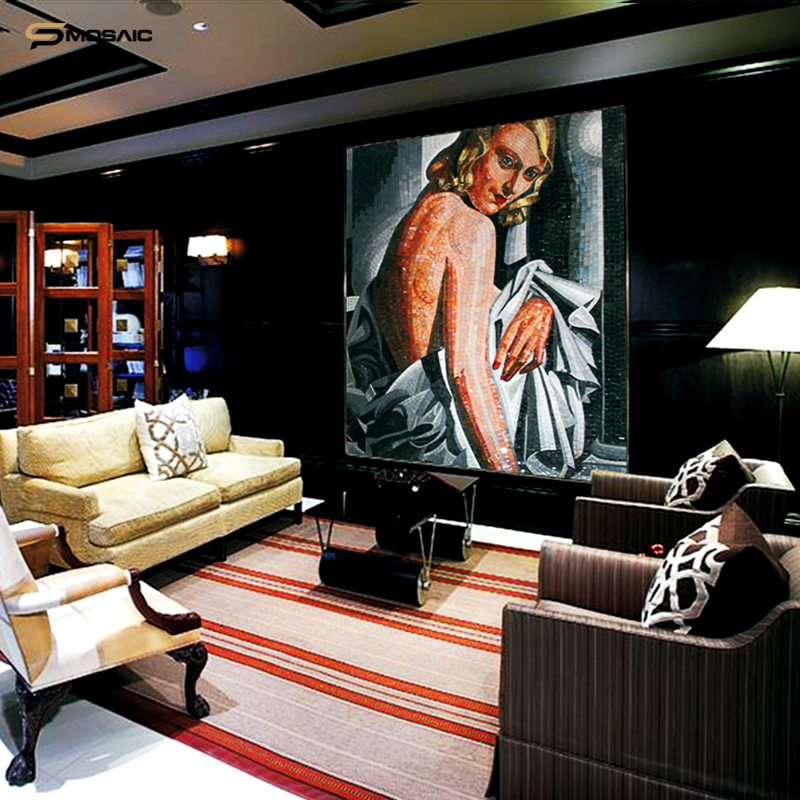 Sp mosaic Portrait mosaic tile glass mural mosaic living room